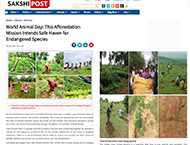 World Animal Day - Afforestation mission intends safe haven endangered species
