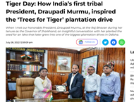 India's first tribal President, Draupadi Murmu, inspired the 'Trees for Tiger' plantation drive