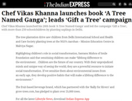 Indian Express covers Chef Vikas Khanna's association with Grow-Trees