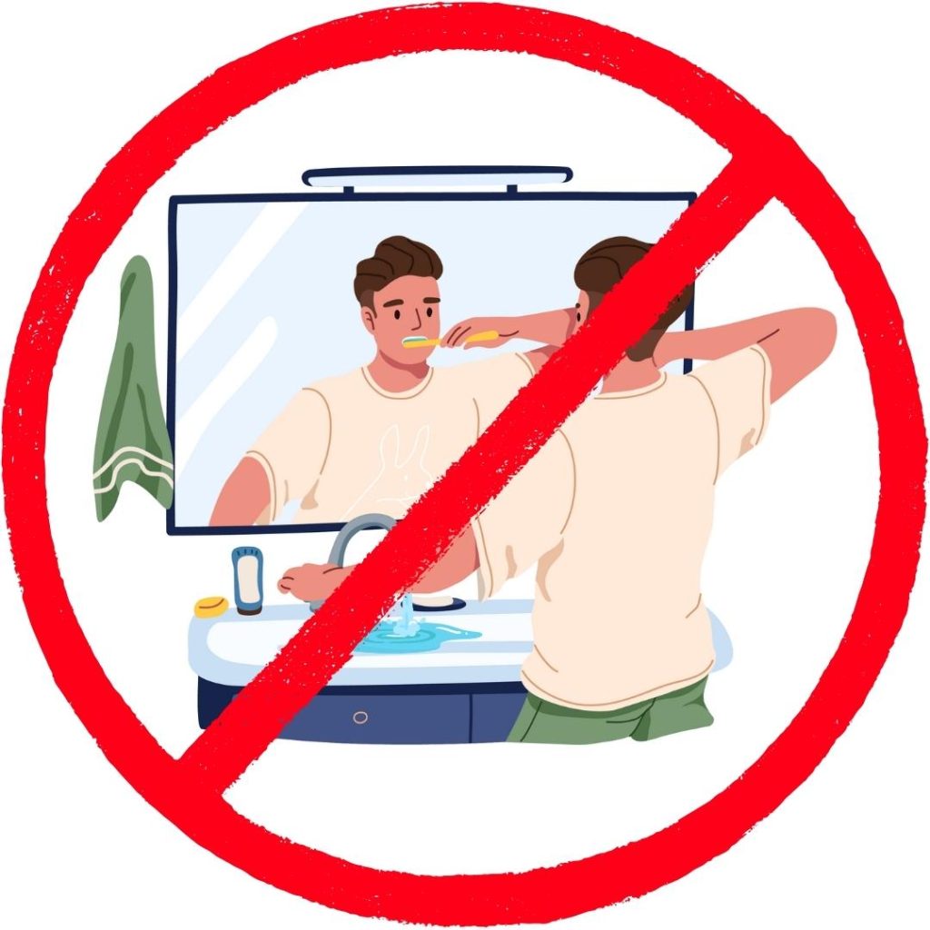 a man wasting water and increasing his carbon footprint